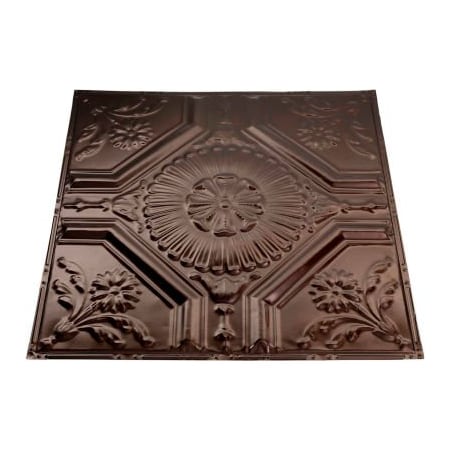 Acoustic Ceiling Products Great Lakes Tin Rochester 2' X 2' Nail-up Tin Ceiling Tile in Bronze Burst - T58-06